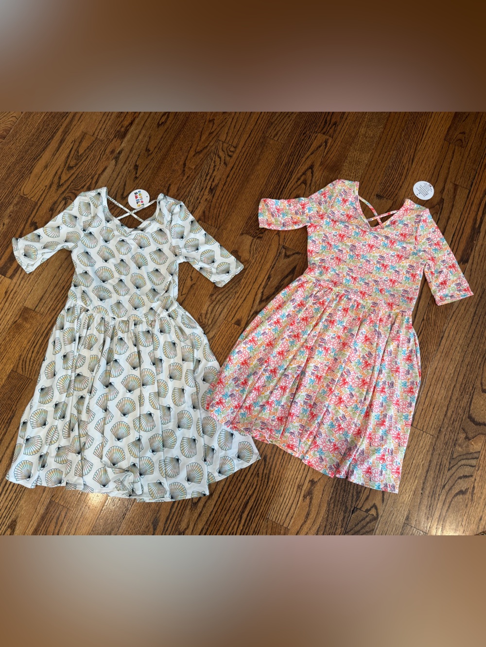 NWT New DOT DOT SMILE Lot of 2 Ballerina Dresses Rainbow Bows Sea Shells 8 10